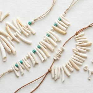Natural smooth white dentalium tusk shells sorted for eco friendly jewelry making and crafts.