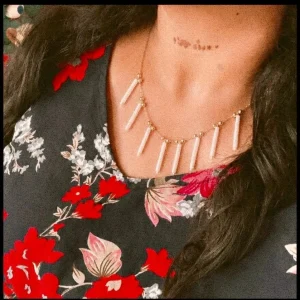 Dentalium shell necklace with natural tusk shells for handmade jewelry, chokers, tribal art, beadwork, and eco-friendly fashion accessories